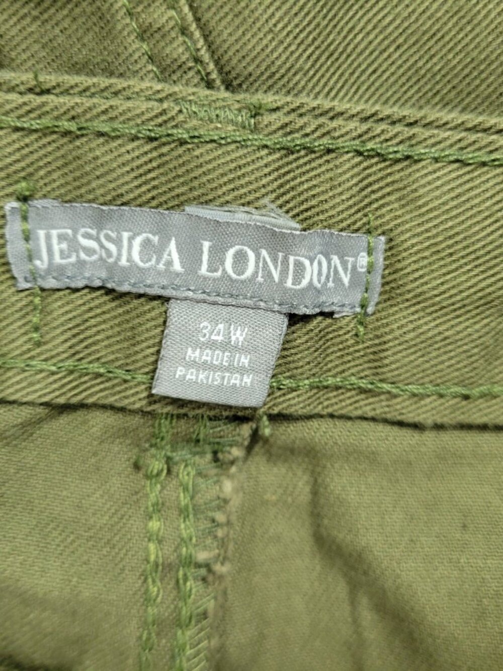 Jessica London Women's Green Straight Leg Jeans Size 34W High Rise Cotton SL180E - Picture 8 of 10